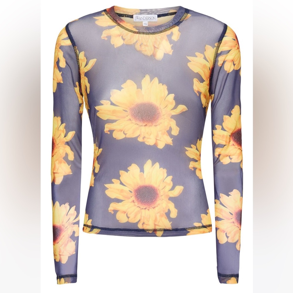 JW Anderson Flower print mesh top